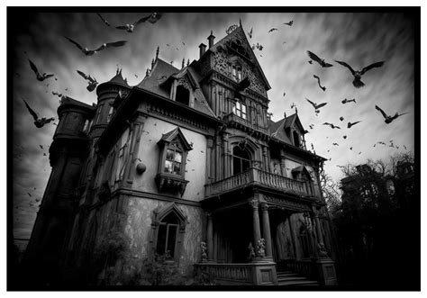 Ghost house mansion - Dark black and white poster - Sinister.se