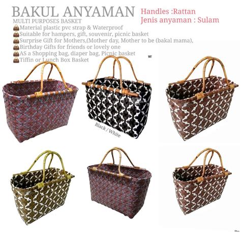 BAKUL ANYAMAN SARAWAK LARGE SIZE JENIS ANYAMAN SULAM HANDLES RATTAN /ROTAN KRAFTANGAN SARAWAK ...