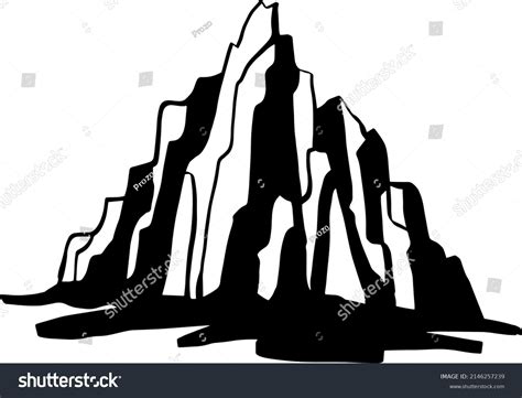 Mountain Silhouette Vector Illustration Mountain Tops Stock Vector ...