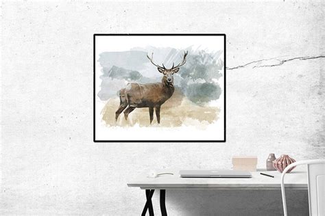 Elk Artwork Elk Art Elk Watercolor Elk Painting - Etsy