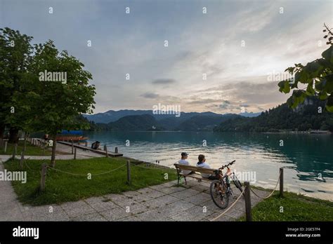 Picture of the bled lake and the bled castle in Bled, Slovenia. Bled ...