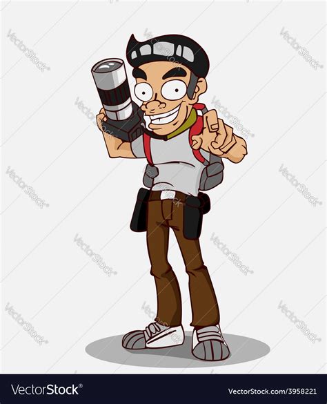 Cartoon character photographer Royalty Free Vector Image