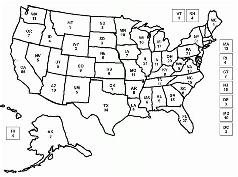 Printable United States Map Coloring Page