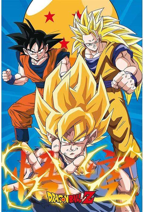 Dragon Ball Z/Super Poster Goku From Normal To Ultra 12in X 18in Free Shipping ...