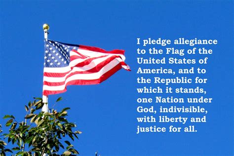 US FLAG Pledge of Allegiance One Nation under God Postcard