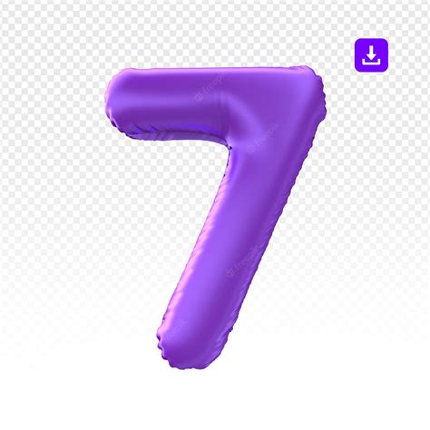 Premium PSD | Seven number in a format of purple balloon for party or ...