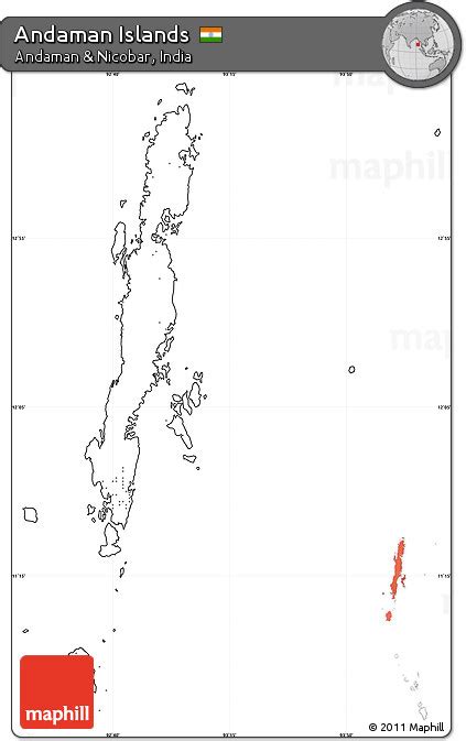 Free Blank Simple Map of Andaman Islands, no labels