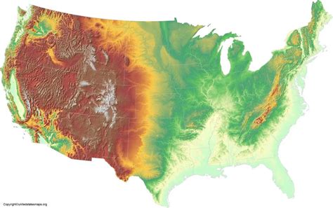 US Elevation Map | Elevation Map of USA with Key