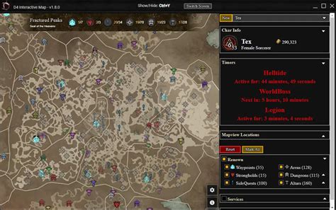 Diablo IV - Interactive Map With Live Players and Timers