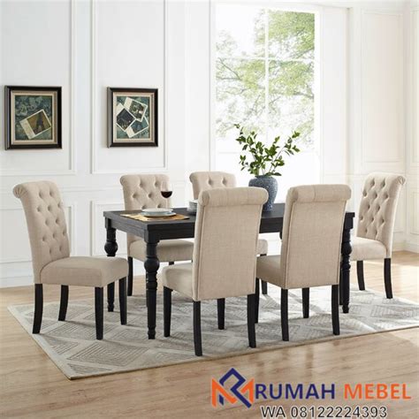 Meja Makan Minimalis Modern Evelin 6 Kursi | Rumah Mebel