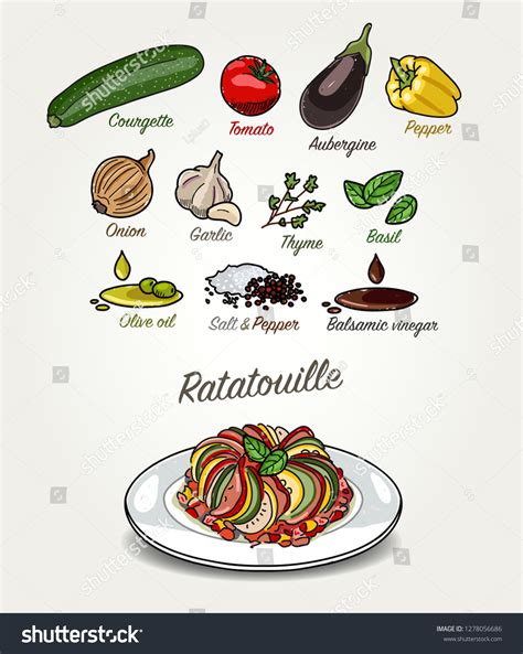 Vector Ratatouille Ingredients Stock Vector (Royalty Free) 1278056686 | Shutterstock