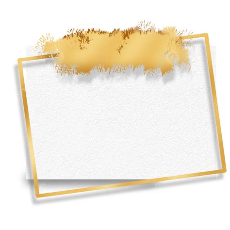 Text Box With Golden Brush And White Paper, Text Box, Golden Textbox, Golden PNG Transparent ...