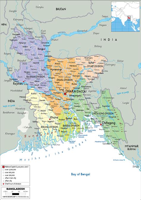 Bangladesh Map (Political) - Worldometer