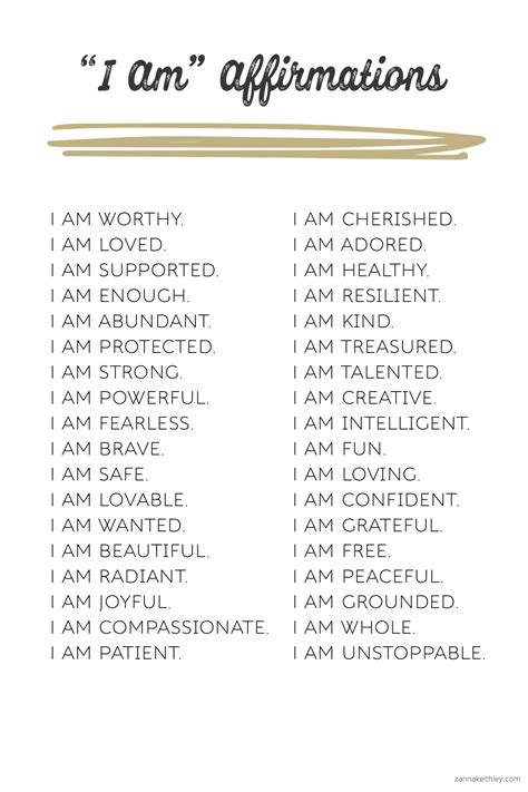 Printable List Of Positive Affirmations – NBKomputer