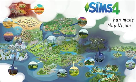 Found this map of all The Sims 4 worlds merged together : Sims4