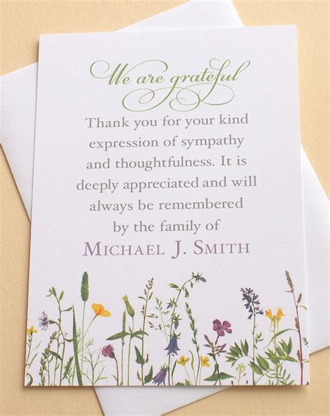 Sympathy Thank You Cards with Pretty Wild Flowers | Etsy