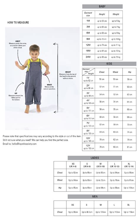 Disney Clothing Size Chart | Labb by AG