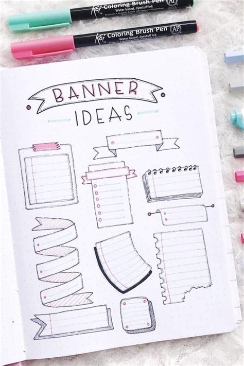 Check out these super cute bullet journal bbanner doodle ideas for inspiration! #bujodoodle # ...