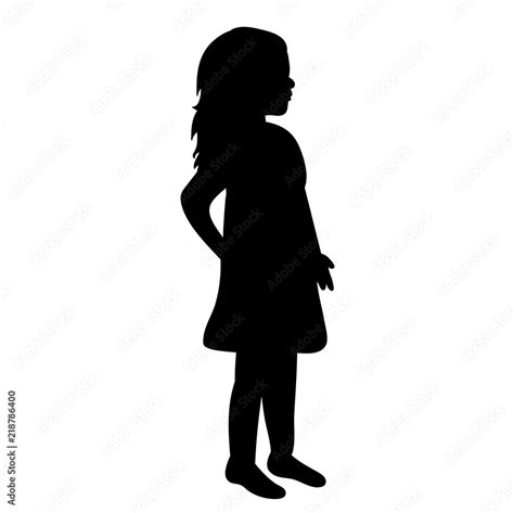 silhouette of baby, little girl in dress Stock Vector | Adobe Stock