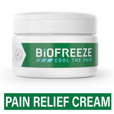 Biofreeze Pain Relieving Cream, Arthritis, Muscle, Joint, and Back Pain Relief, 3 oz. Jar ...