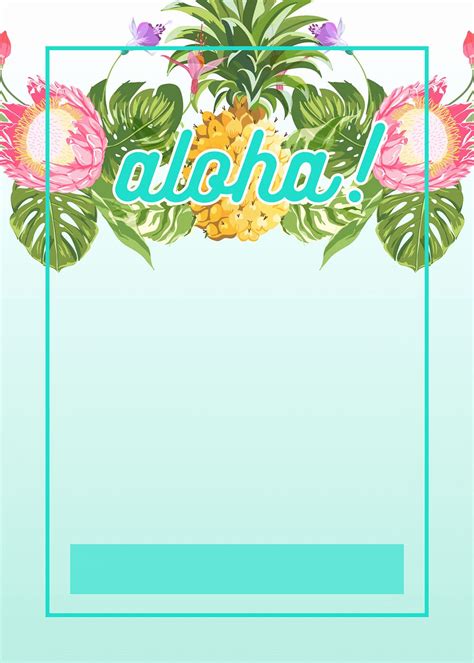 Hawaiian Party Invitation Template Awesome Pineapple Luau Perimeter ...