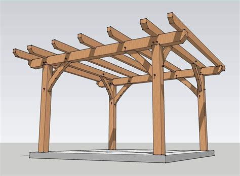 12x12 Timber Frame Pergola Plan - Timber Frame HQ