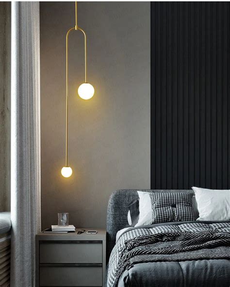 Nordic minimalist bedroom bedside chandelier creative personality restau… | Bedroom pendant ...