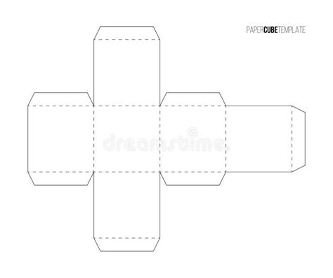 White Paper Cube Template To Make Box or Package, Printable Blueprint of Scheme for Board Game ...