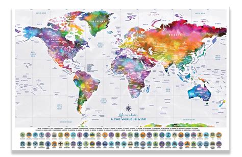 Scratch off World Map, World Map Poster, 16X24 Inches - World Vibe Studio