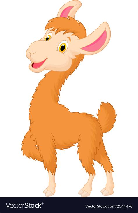 Happy llama cartoon Royalty Free Vector Image - VectorStock