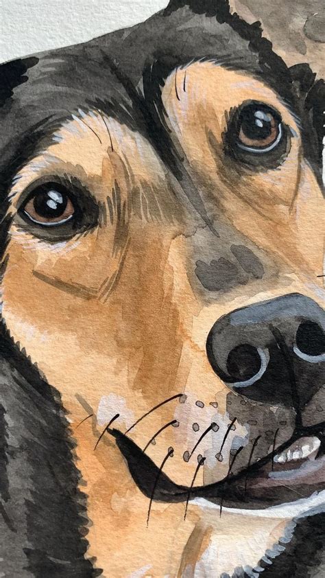 Original Watercolor painting art dog | Animal drawings, Watercolor ...