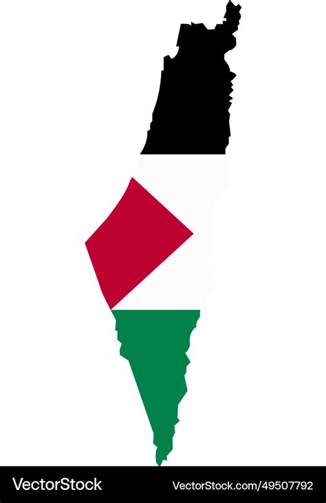 Palestine national flag map icon flat isolated Vector Image