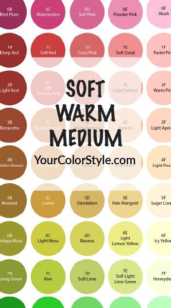 Soft, Warm & Medium Color guide - Your Color Style | Soft autumn color ...