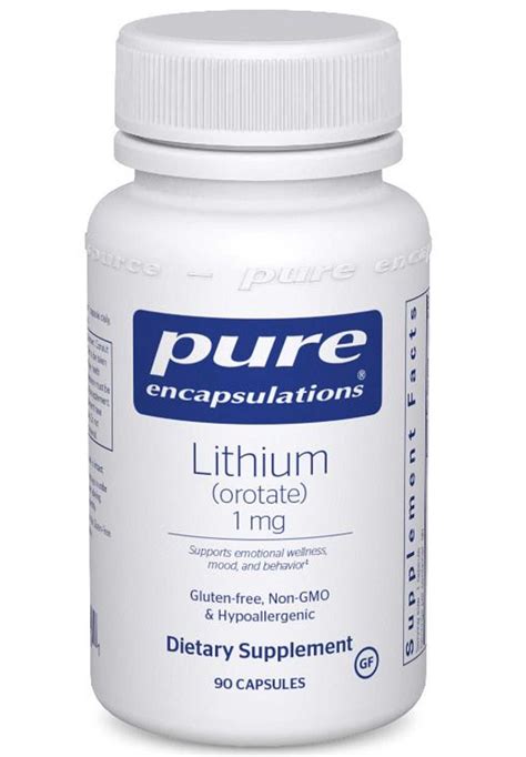 Pure Encapsulations Lithium (Orotate) 1 mg – Supplement First