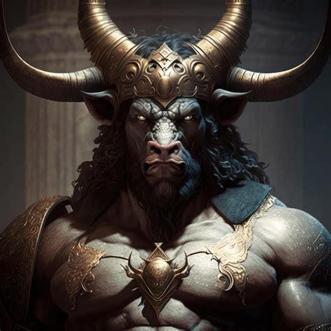 Premium Photo | Concept art illustration of minotaur from greek mythology