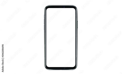 Smartphone with a blank screen lying on a flat surface. High Resolution Vector illustration of ...