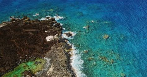 Aerial View of Coral Reef and Lava, Stock Footage | VideoHive