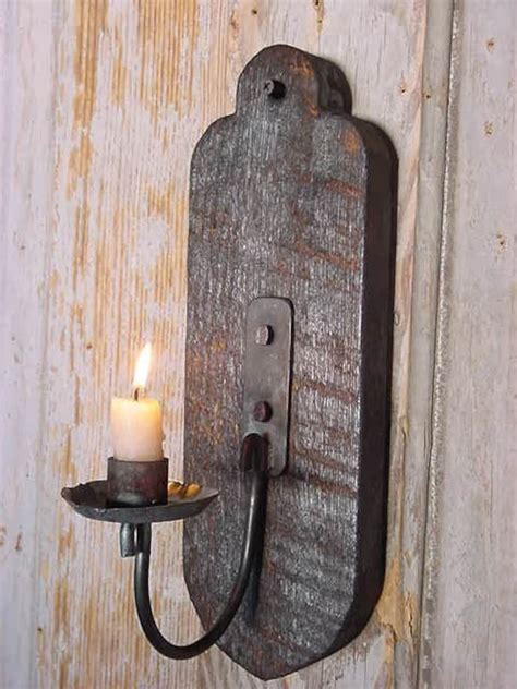 Wall Sconce Candle Holder, Wood Hanging Candleholder, Early Candle ...