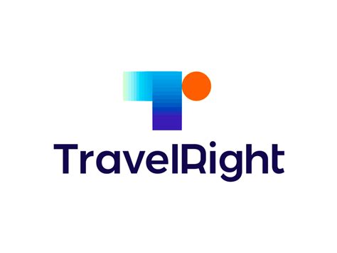 Travel Right logo design: T, r, arrow, plane, sun by Alex Tass, logo designer on Dribbble