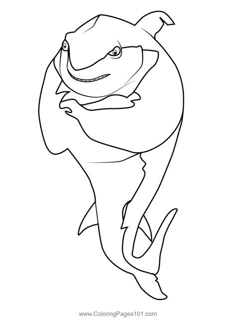 Frankie Shark Tale Coloring Page for Kids - Free Shark Tale Printable Coloring Pages Online for ...