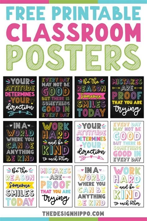 Free Printable Classroom Posters with Motivational Quotes