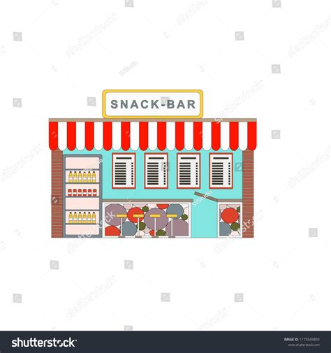 Snack Bar Icon Front View Cartoon Stock Vector (Royalty Free ...