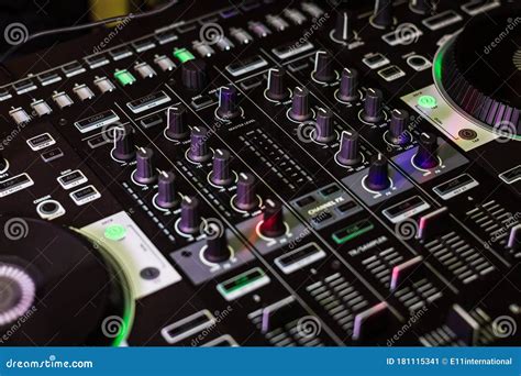 DJ Mixing Music on a Mixer for a Night Club Party Stock Image - Image ...