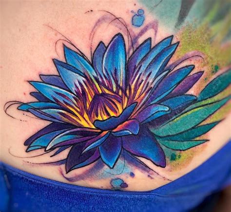 Blue flower tattoo lotus | Lotus flower tattoo design, Blue flower tattoos, Purple flower tattoos