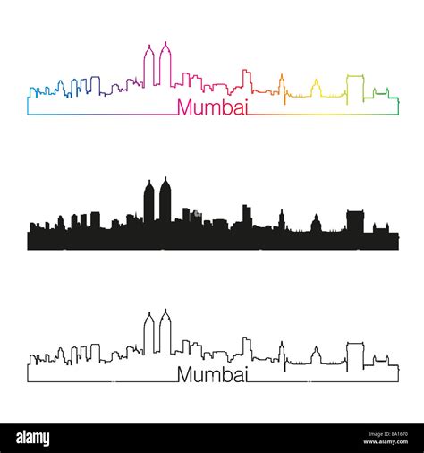 Mumbai skyline linear Stock Photo - Alamy