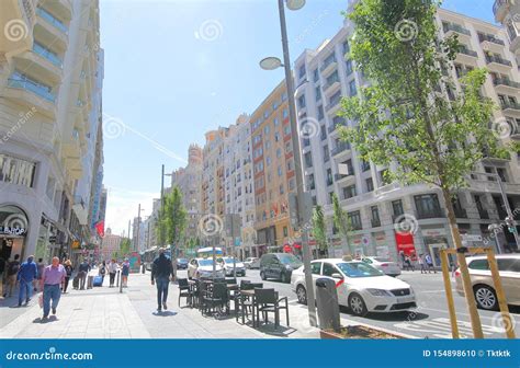 Gran Via Shopping Street Madrid Spain Editorial Image - Image of europe, gran: 154898610