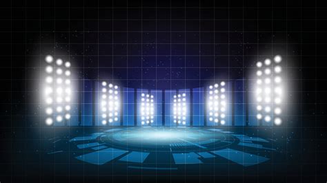 Abstract background stadium stage hall with scenic lights of round ...