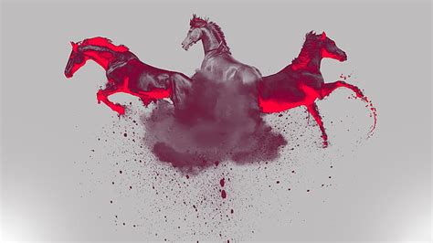 HD wallpaper: Horses, red, fantasy, trio, creative, abstract, animal | Wallpaper Flare