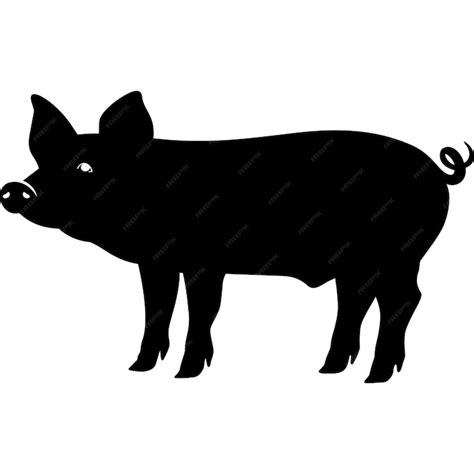 Premium Vector | Black pigs silhouette