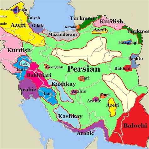 Language map of Iran : MapPorn